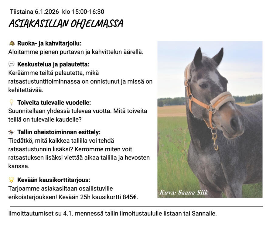 Ohjelma Asiakasillan ohjelma 2025